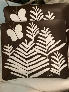 VTG Vera Neumann Melamine Serving Trays RARE SET/2 PRISTINE Condition